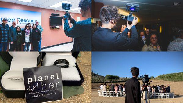 Collage of weddings and events filmed by PlanetOther