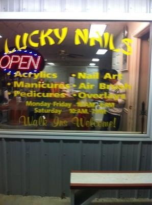 "Lucky nail, may I help you?!" --Katie