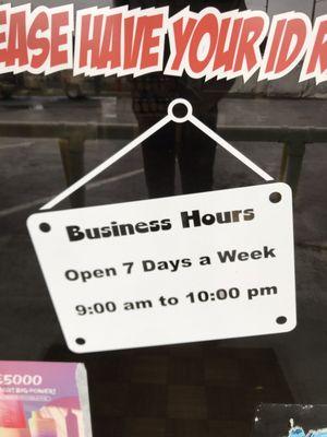 Business Hours: 9am-10pm