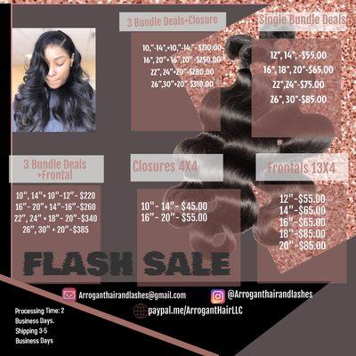 Flash Sale on hair weave bundles and full lace wigs... Are Arrogant Enough?