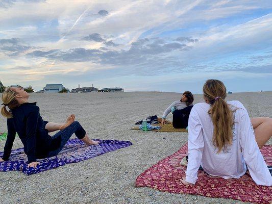 Sunset yoga on the Beach