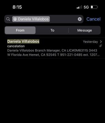 Per agent she's on top of her emails & advised she would forward the messages she had sent. Never did! Never gave me her supervisors info!