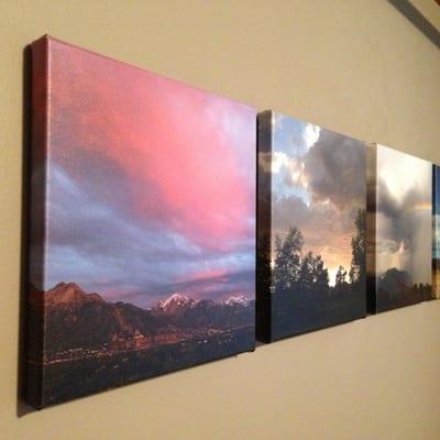 Canvas wraps from Instagram pictures.