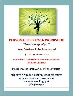 We have a New Yoga Class coming soon... Let us know if you're interested or have any questions.