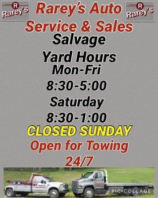 Rarey's Auto Hours