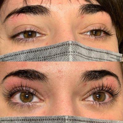 before & after lash lift