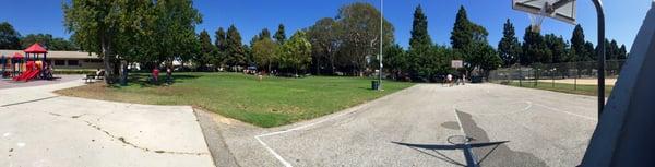 Little park great for kids, picnic, or shooting hoops, plenty street parking