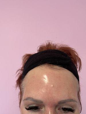 Red carpet facial smooth forehead