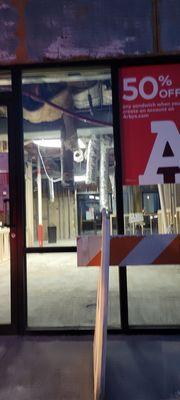 The inside of arby's under construction