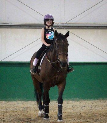 Riding lessons are held in our spacious North Pointe Indoor Arena.