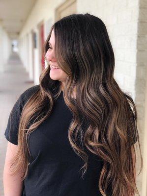 Balayage with subtle face framing.