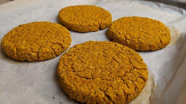 Chickpea & sweet potato burgers!