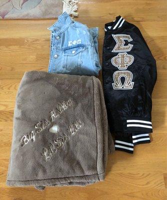 Denim jacket, line jacket, blanket