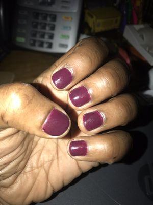 Gel Polish Manicure on short nails