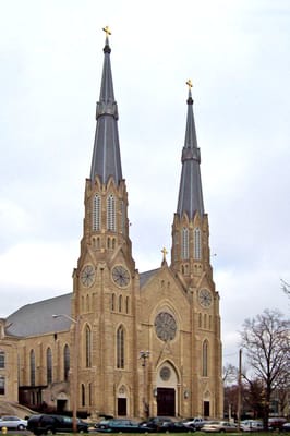 New slate roof and copper work on St. Mary of the Angels in Peoria, IL.