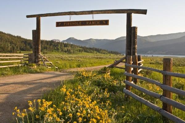 Driving in to Firehole Ranch.