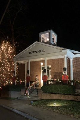 Town Hall decorated for Christmas