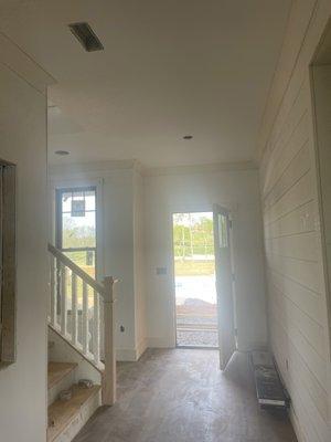 Our hallway in our knoxville home after ceilings were finished and painted