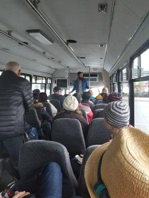 Driver/guide, Aiden, and our bus of tourists