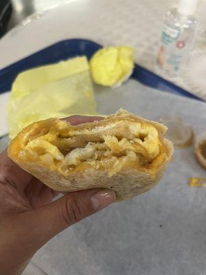 Breakfast burrito with bacon