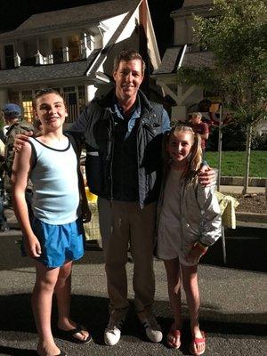 Julianna & Hunter with Ed Burns on the movie set of "Summertime"