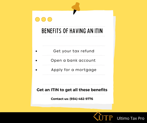 Get an ITIN!
 Call us, free consultation!