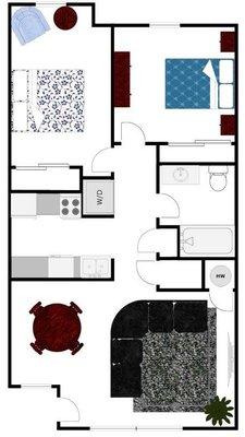 2 bedroom 1 full bath floor plan