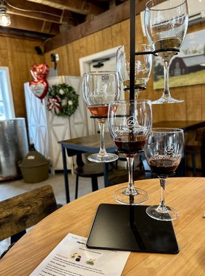 Wine flight (chocolate/wine weekend)