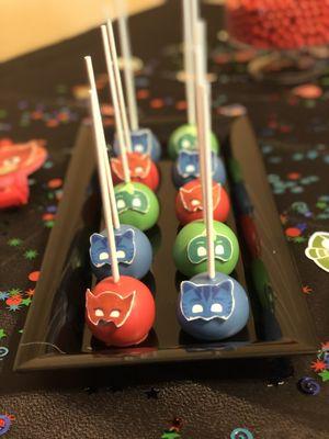 PJ masks cake pops