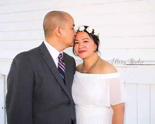 Right after the ceremony. Newlyweds at the Ruston Chapel.