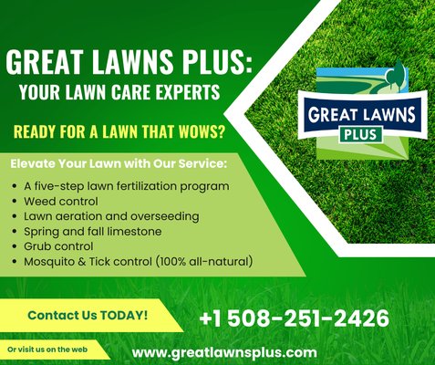 Choose Great Lawns Plus for your lawn care needs! We treat your lawn like it's our own.