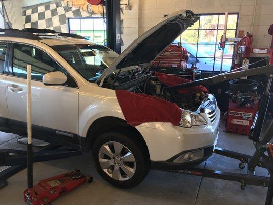 Yet another Subaru head gasket  / timing belt job. AWS is the Subaru specialist for Ventura County.