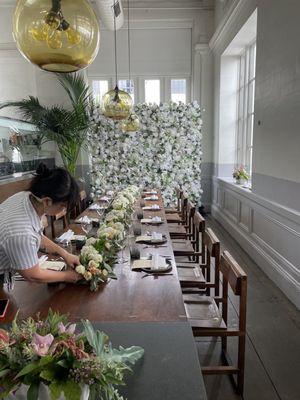 Winter White Flower Wall Backdrop Event Rental #Beautiful