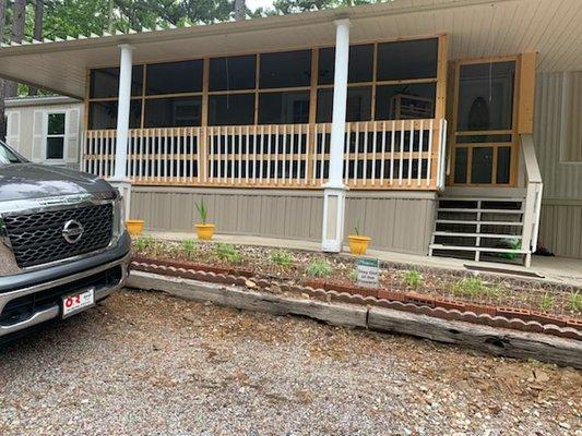 Finished screened in porch