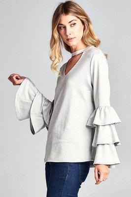 This grey ruffle knit just arrived!