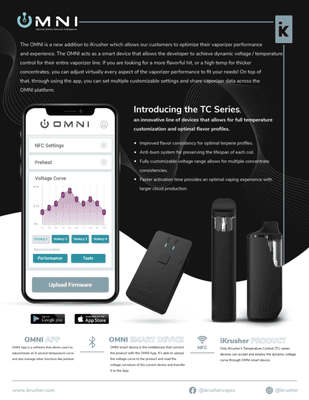 Take control with OMNI, iKrusher's powerful vape customization technology that allows users to customize and control settings on their vapin