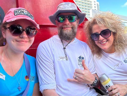 My daughter, my husband, and myself enjoying the cruise