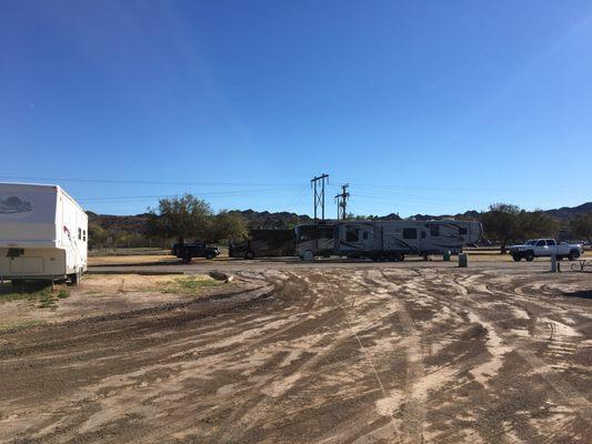 Overflow RV parking near storage area