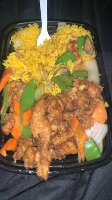 C23. Mongolian Chicken Combo Platter