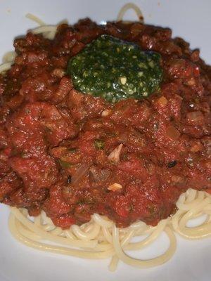 Want spaghetti and "meat" sauce?