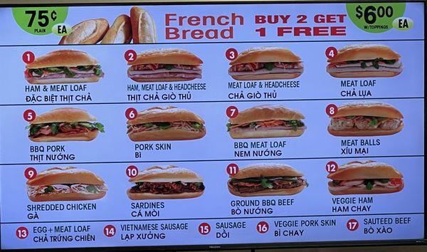 Buy 2 get 1 so it's $4 each Banh Mi. Not bad.