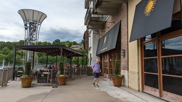 Restaurant entrance and outside patio