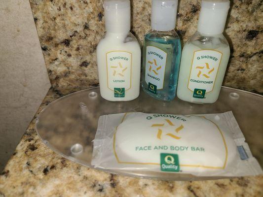 The complimentary toiletries