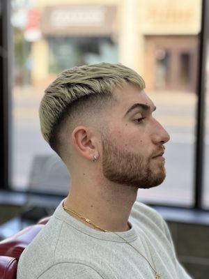 High Drop Skin Fade w Bleached Ends