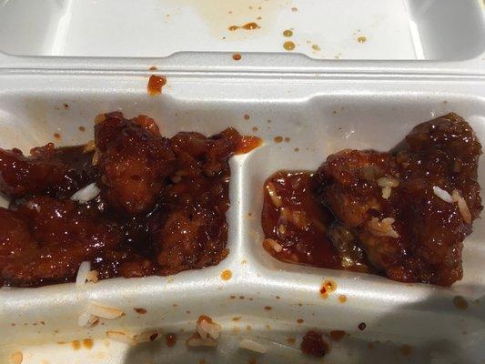 Nasty, inedible General Tso's. Orange chicken was decent.