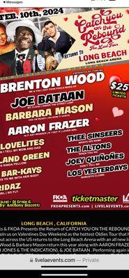 $25 Tickets Limited Avail. for Brenton Wood,Barkays & others Long Beach Arena https://www.livelaevents.com/catch-you-long-beach