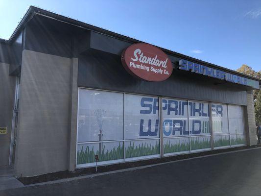 The front of the Standard Plumbing Supply Co 'Sprinkler World' building in Lehi