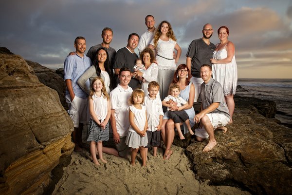 Family on beach