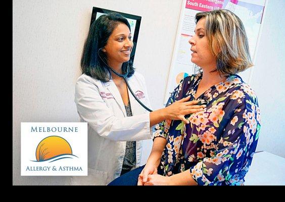 Allergist Dr. Pavana Beerelli with patient