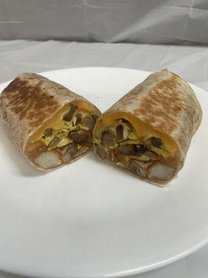 Breakfast sausage burrito